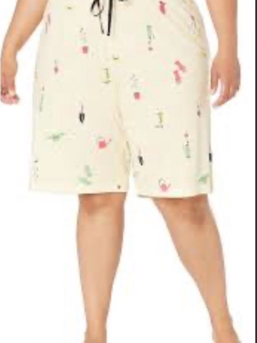 New! HUE Cream sleep Shorts with Tropical Accent Colors - 2X cotton